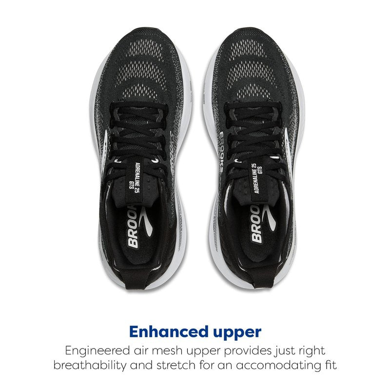 Brooks Women’s Adrenaline GTS 25 Supportive Running & Walking Shoe - Black/Grey/White - 8 X-Wide