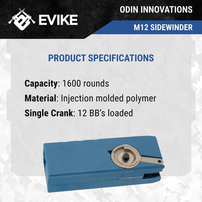 Evike Airsoft - EMG Odin Innovations Sidewinder Airsoft BB Speed Loader (Color: M12 - Drama-Free Blue)