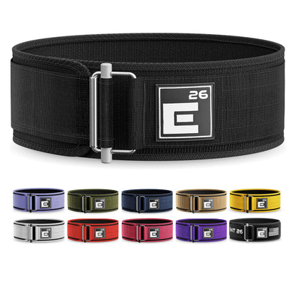 Self-Locking Weight Lifting Belt - Premium Weightlifting Belt for Serious Functional Fitness, Power Lifting, and Olympic Lifting Athletes - Training Belts for Men and Women (Medium, Black)