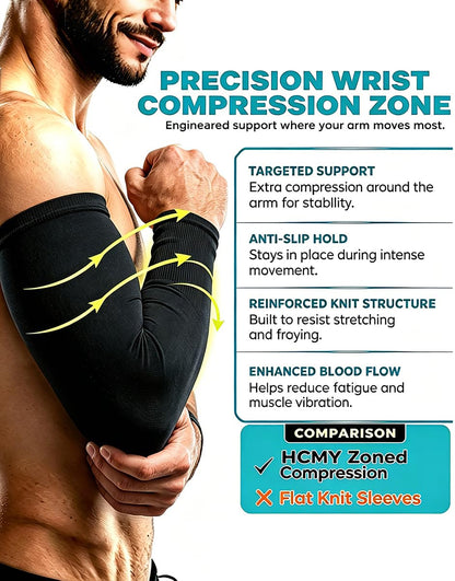 6 Pairs UV Protection Arm Sleeves for Men Women Cooling Compression Sleeves with Tattoo Cover Up Elasticity Sun Sleeve with Anti-Slip Cuffs for Football Work & Outdoor Sports Breathable Sweat-Wicking