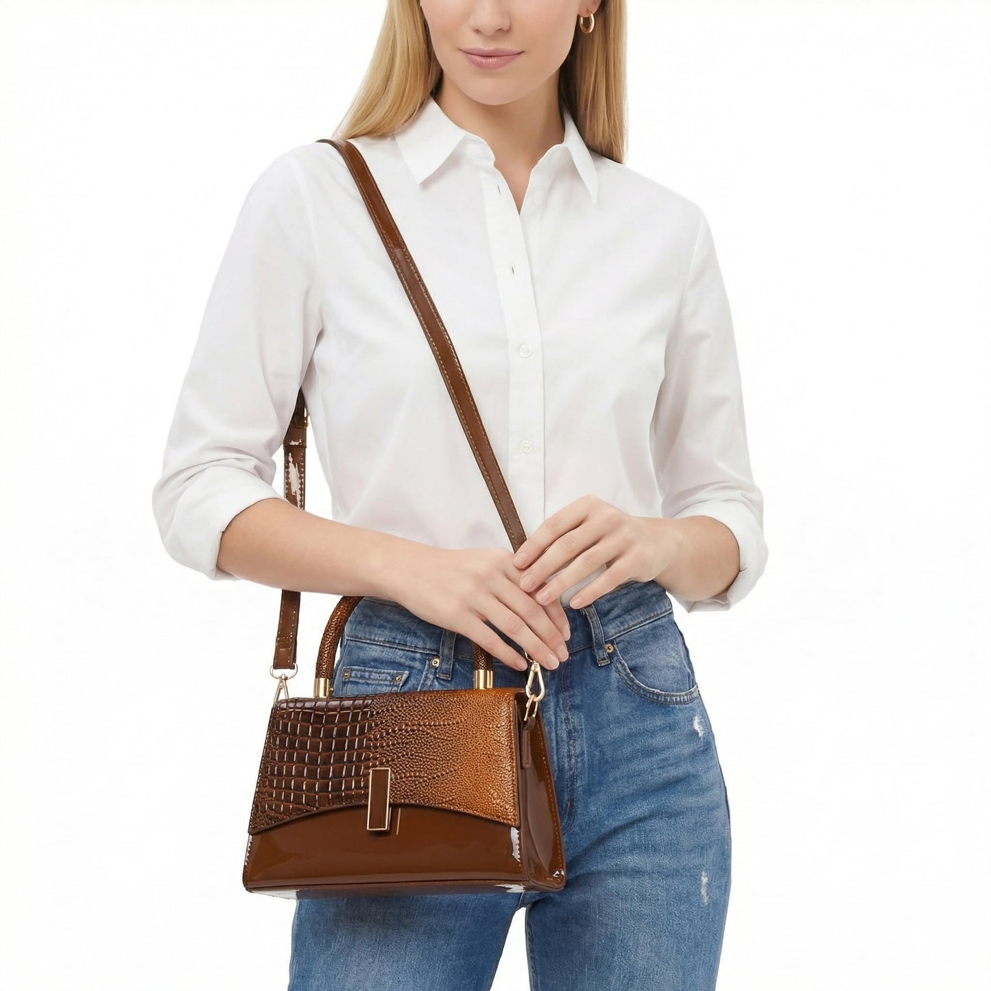 JHVYF Women Small Crossbody Bags Shoulder Bag Classic Satchel Handbags Ladies Cute Purses Satchels bag mini purse for women Brown