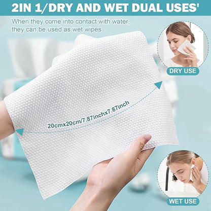 Face Towels, Disposable Face Towel 100 Count, Makeup Remover Dry Wipes
