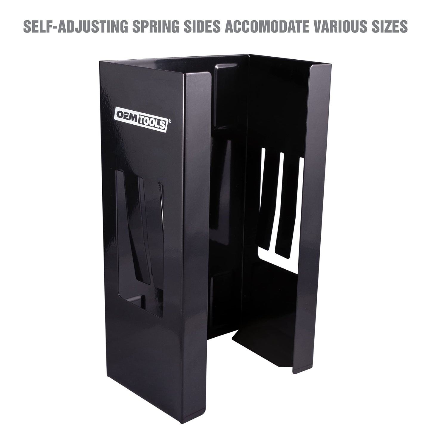 OEMTOOLS 23125 Black Magnetic Glove Dispenser, Disposable Gloves Box Holder, Magnetic Glove Box Holder for Wall Mount