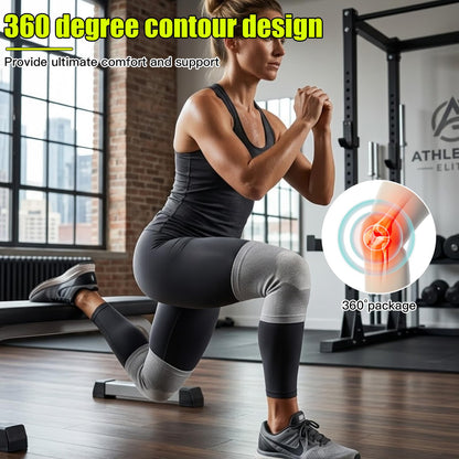 Onecompress - One Compress Premium Rayon Derived from Bamboo Knee Sleeves For Women & Men Original 2-pack(Gray, Large(70-90KG))