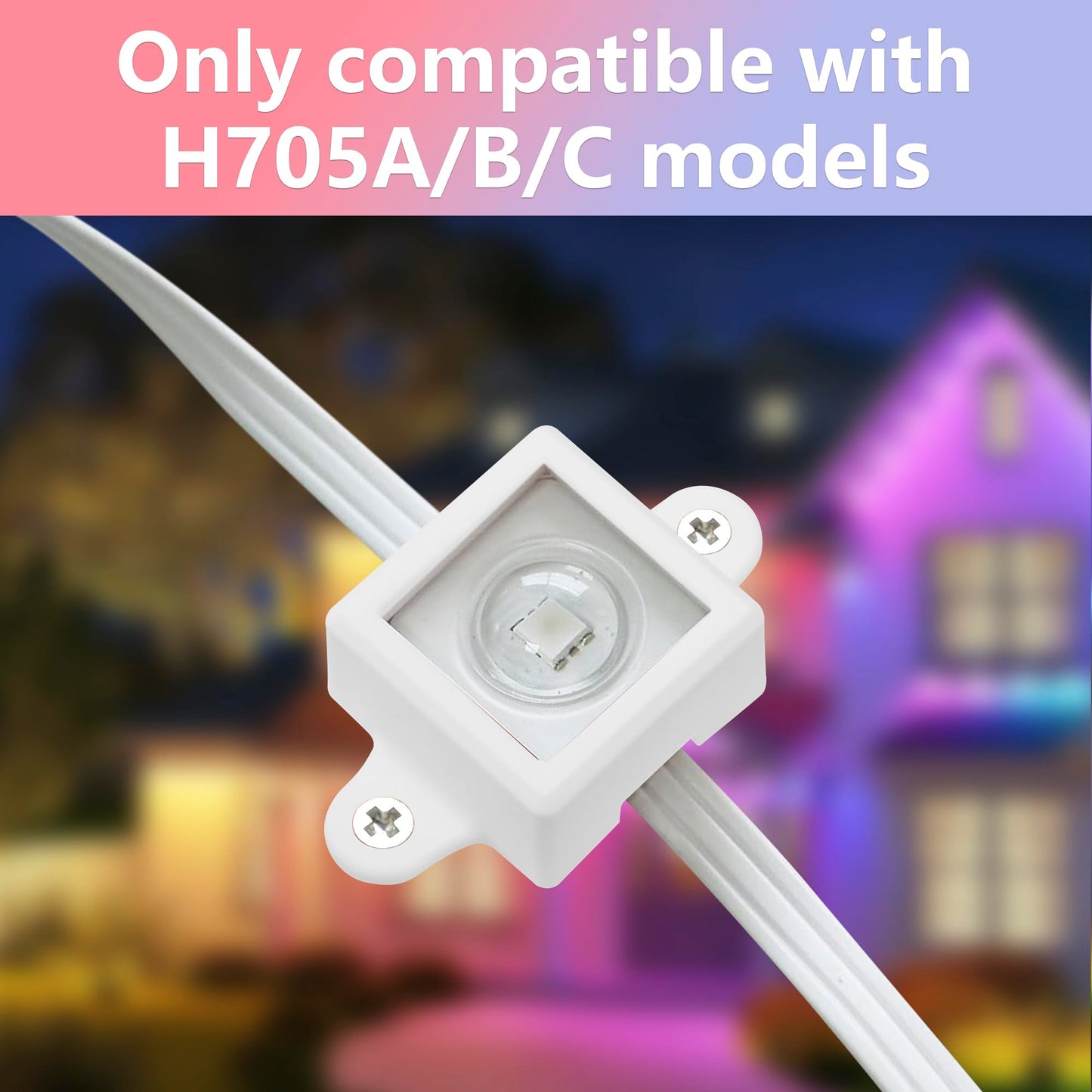 Shupakul 80 Pcs H705 LED Light Mounting Bracket Clip,Waterproof H705 LED Lights Mount Set with 160 Screws,Screw Mounting White Square Light Brackets for Outdoor Installation