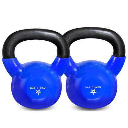 Yes4All Kettlebell, 5-100 LB Vinyl Coated Cast Iron Strength Training Kettlebells for Home Gym Exercises, Fitness, Full Body Workout Equipment, Push Ups, and Grip Strength