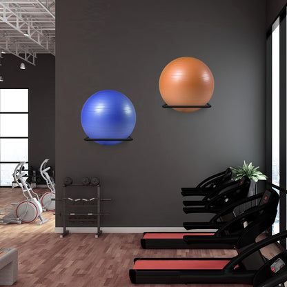 DNYLHRLZ Large Stability Ball Wall Rack - Yoga Ball Storage Rack for Studio, Gym or Home (1 Black)
