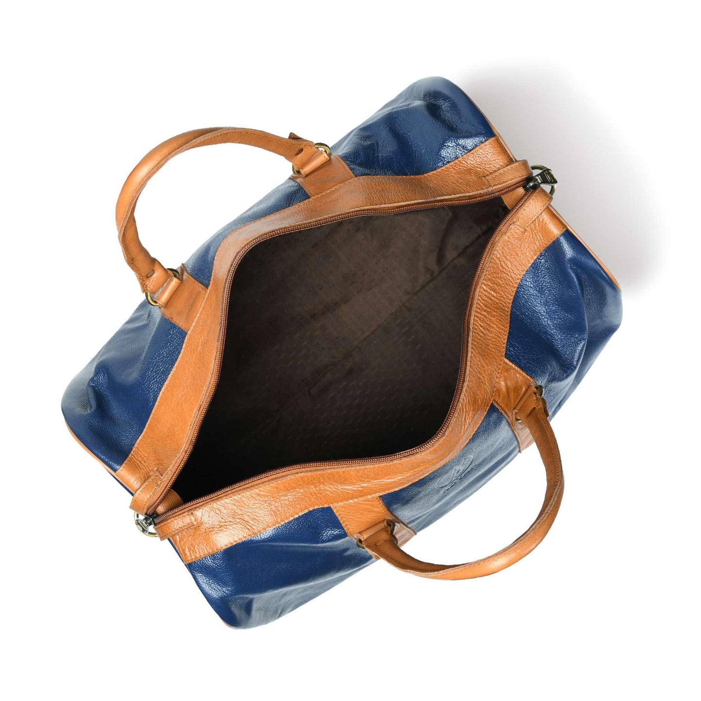 Adyan Leather Duffel Weekender Bag 20" for Men Women Handmade Soft Leather Overnight Weekend Travel Duffel Bags for Gym Sports (20 Inch, Navy Blue)