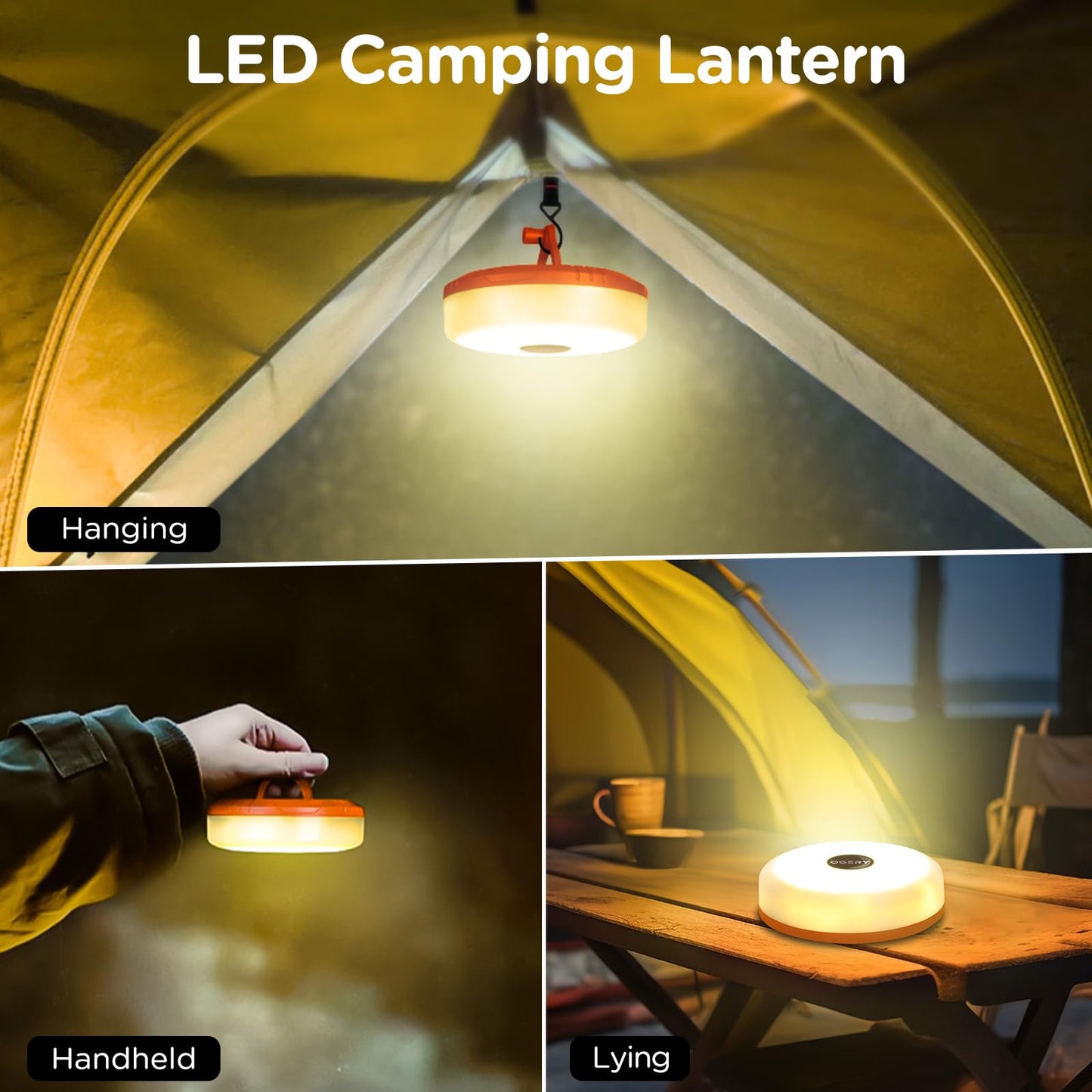 OGERY 2-Pack Camping String Lights, 32.8FT Rechargeable Christmas String Lights Outdoor/Indoor, 8 Modes 4-in-1 Quick Storage Fairy Lights Portable Lamp for Xmas Tree Decor Party Camping Essentials