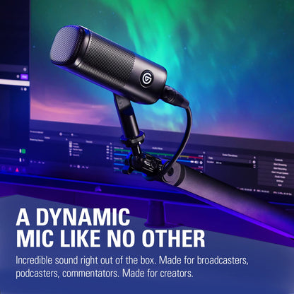 Elgato Wave DX - Dynamic XLR Microphone, Cardioid pattern, Noise Rejection, speech optimised for Podcasting, Streaming, Broadcasting, No Signal Booster Required, works with any Interface, for Mac, PC