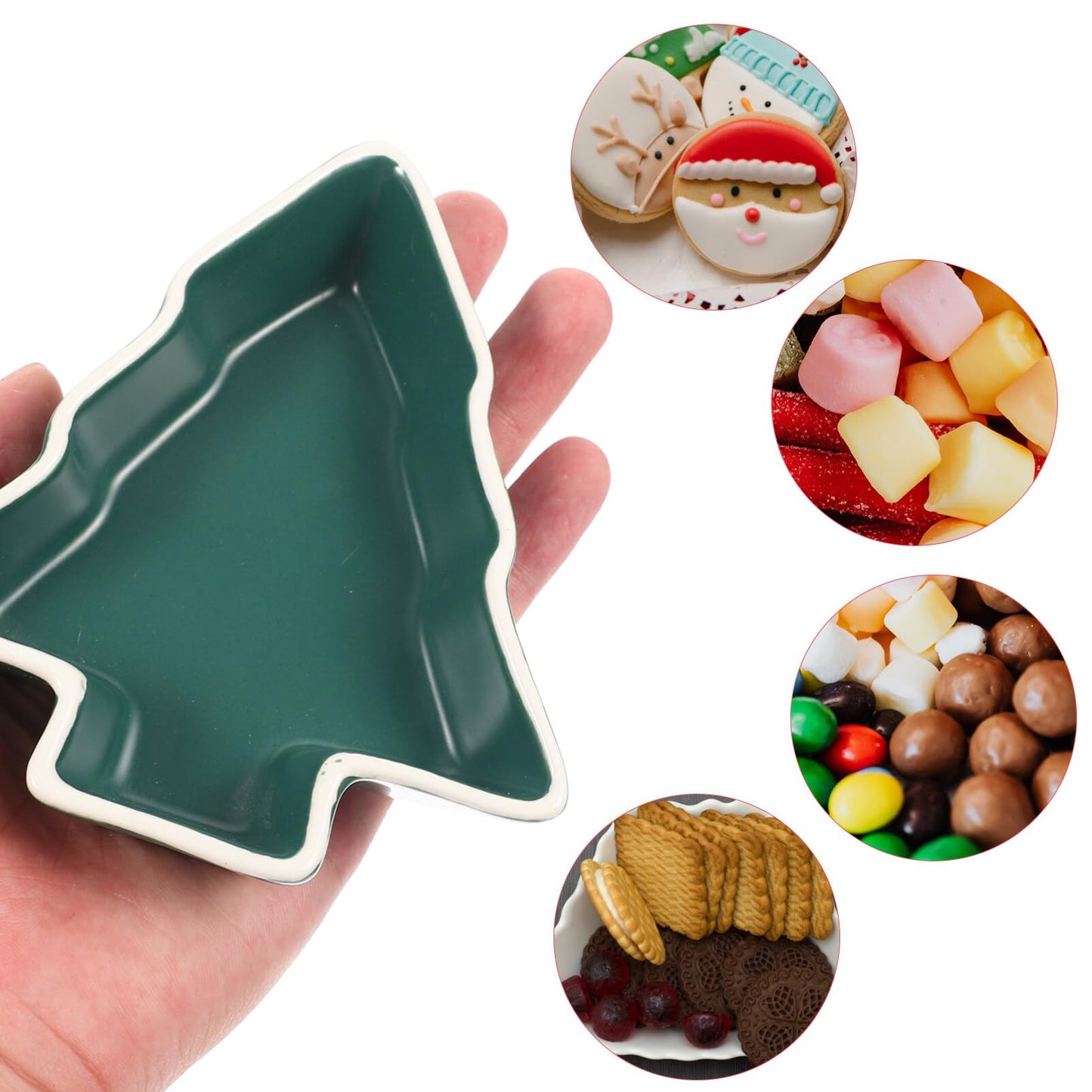 UPKOCH 2pcs Christmas Sauce Dish Christmas Candy Dish Multi-Function Trays Household Dishes Snack Containers Containers Convenient S Ceramic Dishes Household Plates Trays Dry Fruit