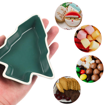 UPKOCH 2pcs Christmas Sauce Dish Christmas Candy Dish Multi-Function Trays Household Dishes Snack Containers Containers Convenient S Ceramic Dishes Household Plates Trays Dry Fruit