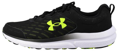 Under Armour Men's Charged Assert 10 Shoes, (004) Black/Black/High Vis Yellow, 8.5 X-Wide