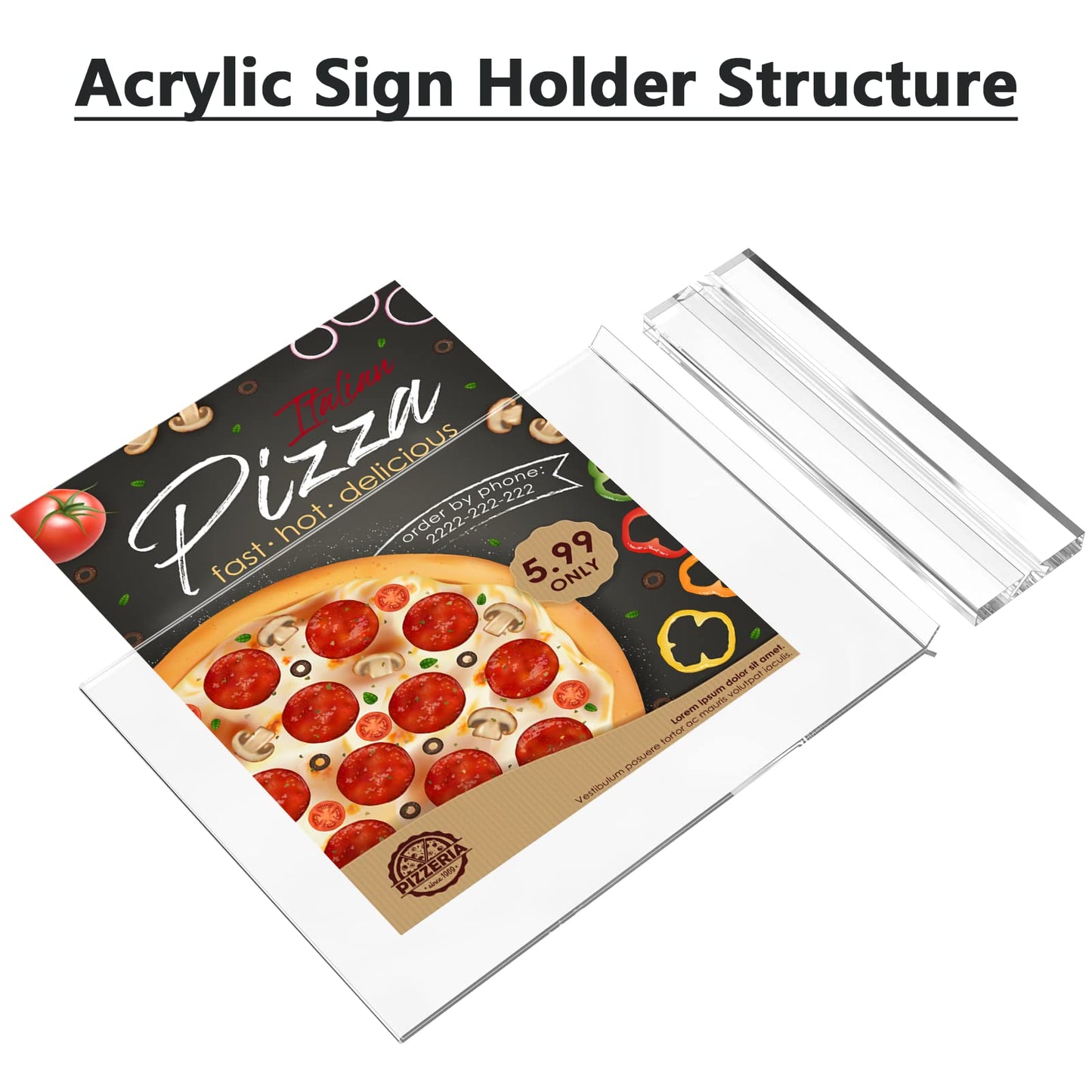 MaxGear 8.5x11 Acrylic Sign Holder 3 Pack, Clear Table Menu Display Stand Plastic Document Paper Holder Double Sided T Shape Sign Frame for Store, Restaurant, Hotels, Office