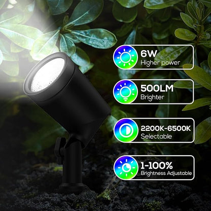 ZYAN 8 Pack 36W Smart Landscape Lights, Color Changing Landscape Spotlights, Compatible with Alexa