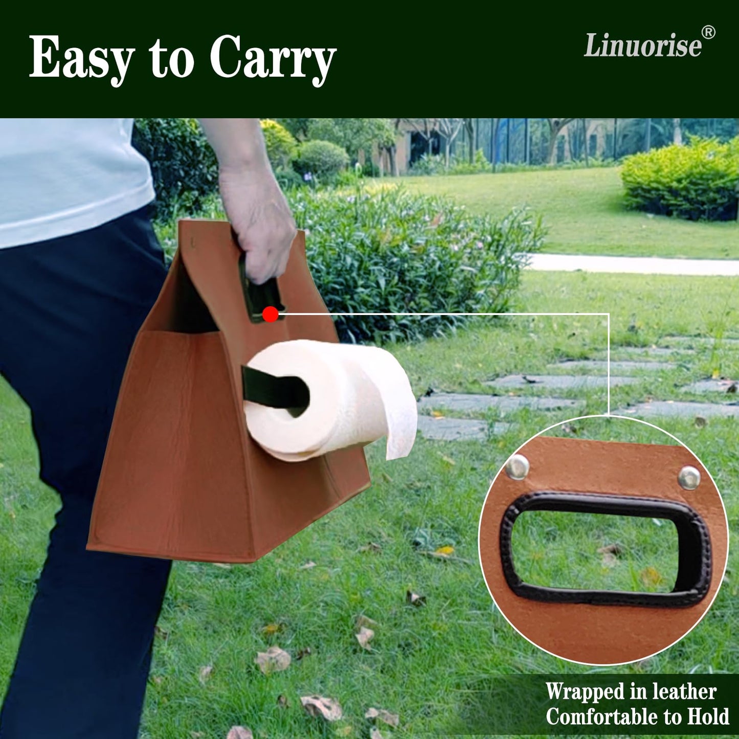 Linuorise Grill Accessory Storage Bag, BBQ Tools Storage, Grill Storage Bag, Storage Container for Grilling ; Men's BBQ Gifts!（Material：Thickened Felt Cloth）