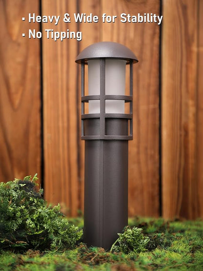 LEONLITE Low Voltage Landscape Pathway Lights, 3W 12V AC/DC Landscape Lighting, Waterproof CRI90+ Pathway Lighting Wired for Yard Lawn, Bronze Aluminum Housing, ETL Listed, 4000K Cool White, Pack of 6