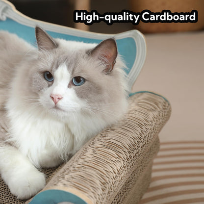 Kidding Pets Cat Sofa Shape Scratch Pad for Large Medium Small Indoor Cats,Larger-Sized Recyclable Reversible Cardboard Cat Couch for Resting Claw Grinding and Playing