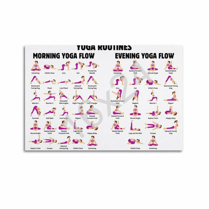 Ouyniei Yoga Poses Poster Yoga Beginner Workout Chart Home Fitness Decor Poster Wall Art Canvas Aesthetic 12x18inch(30x45cm) Unframe-style