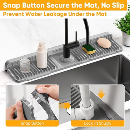 24'' Longer Faucet Mat for Kitchen Sink Splash GuardKitchen Sink Faucet Mat