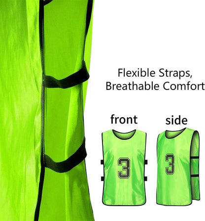 Soccer Practice Vests - 24 Pcs Lightweight Numbered Team Pennies for Men & Youth Training | Durable Scrimmage Jerseys