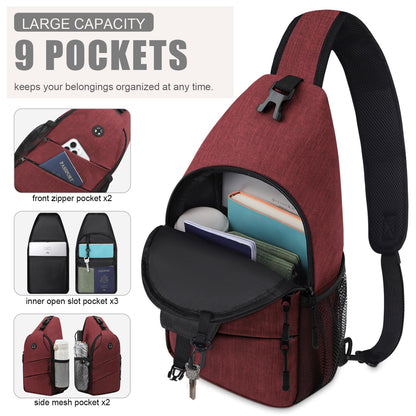 Crossbody Bags for Women Men Trendy Sling Bag Bakpack Casual Chest Bag with Convertible Shoulder Strap