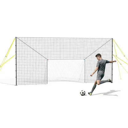 3-in-1 Soccer Goal with Rebounder & Backstop Net, Soccer Training Equipment for Backyard, Soccer Rebounder for Shooting, Passing & Ball Control, Kids & Youth (Standard)