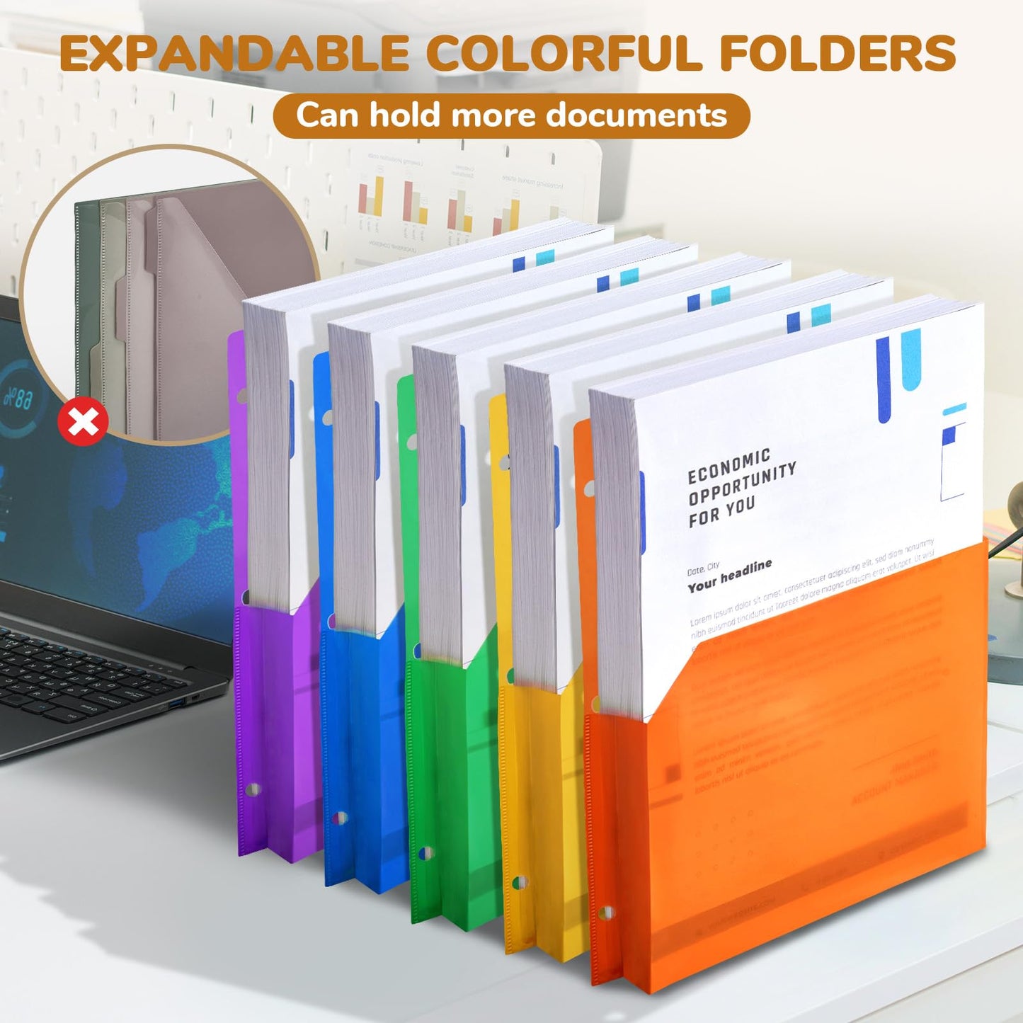 JoyCat 3 Ring Binder Clipboard with Storage,12.4"x10.2"Magnetic Clipboard Folder with 5 Expandable Folders,Refillable Lined Notepad (11" x 8.5"),Ideal for School Office Nursing(Purple)