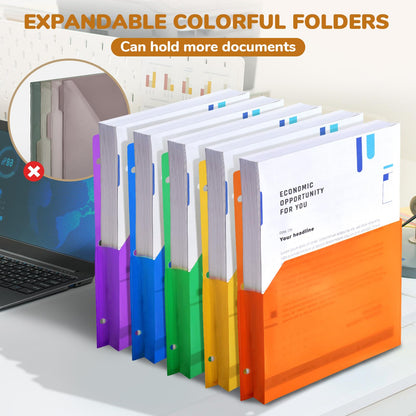 JoyCat 3 Ring Binder Clipboard with Storage,12.4"x10.2"Magnetic Clipboard Folder with 5 Expandable Folders,Refillable Lined Notepad (11" x 8.5"),Ideal for School Office Nursing(Purple)