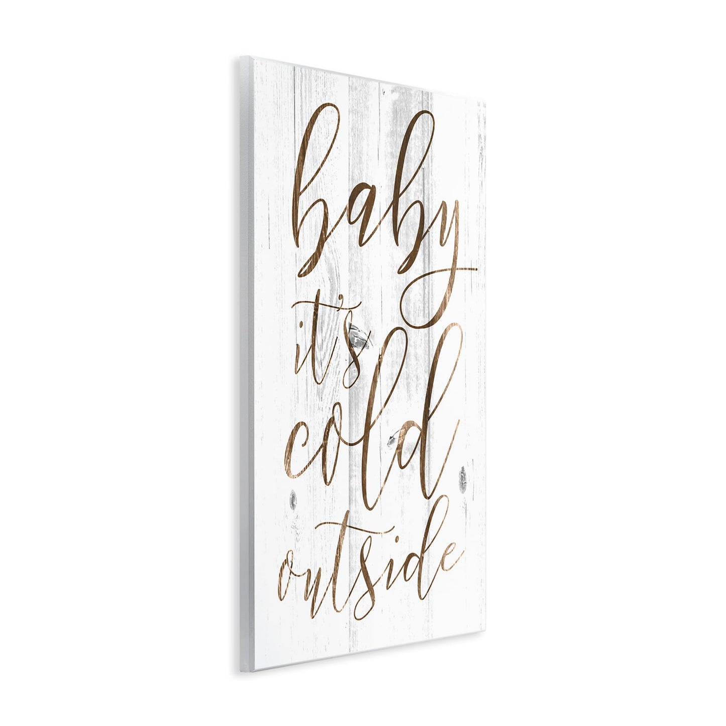 Stupell Industries 'Baby Its Cold Outside Cursive', Wall Plaque Art, 10 x 15 Inches, Easy to Hang and Sturdy, Made in USA, by Lil' Rue