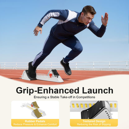 Unndysrt 6 Adjustable Angle Aluminum Starting Blocks, Athletics Starting Block Track and Field, Multi-Function Sprinter Pedals for Plastic Runway Cinder Track