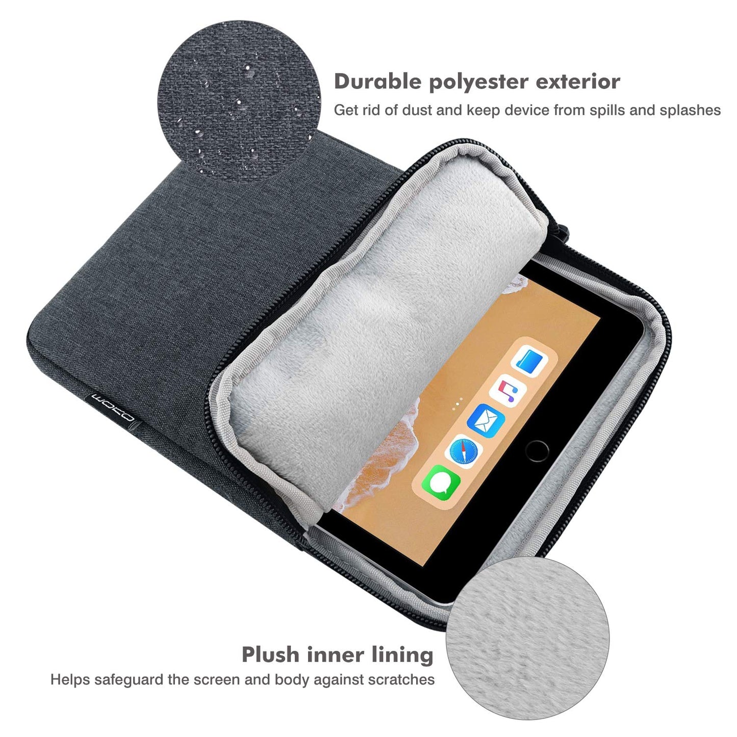 MoKo 9-11 Inch Tablet Sleeve Bag Carrying Case Fits New 11inch iPad Air M4, iPad A16 2025, iPad Pro 11 M4, Air 5/4/3, iPad 10/9/8th Gen, Tab S8/S9 11", Tablet Carrying Case, Space Gray