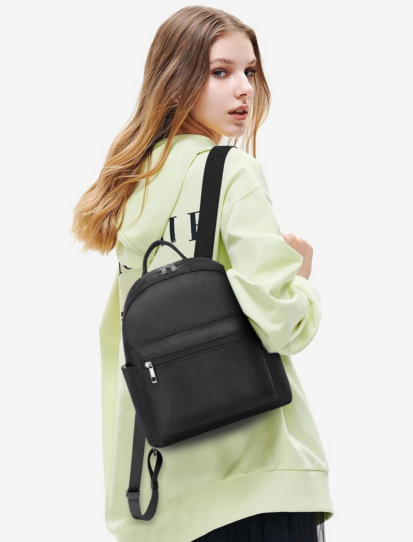 LOVEVOOK Mini Backpack for Women Purse Fashion Small Black Backpack Daypack for Dating Gift for Her Waterproof