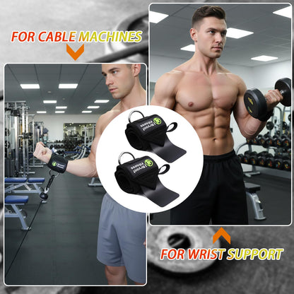 Weightlifting Wrist Wraps with D-Ring for Cable Machine, Lifting Straps & Mesh Laundry Bag, Heavy Duty Gym Training Support for Deadlifts, Pulling, Rows, Strength Training – Washable Odor-Control Set
