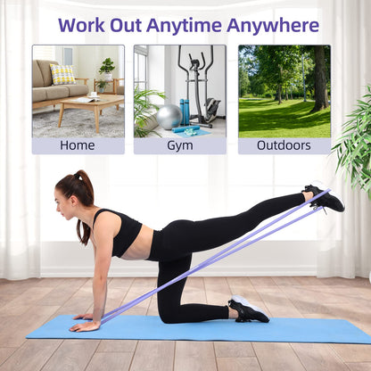 Resistance Bands for Working Out Women, Sportneer 5-130lb Exercise Bands 5 Levels Pull Up Bands with Handles & Door Anchor - Resistance Bands for Physical Therapy Stretching & Resistance Training