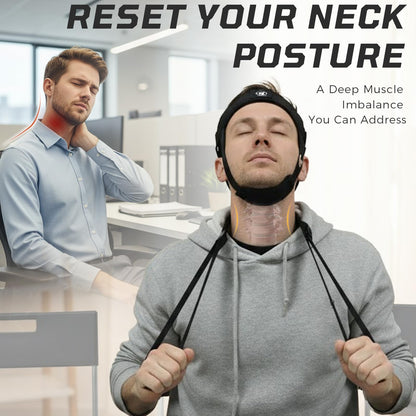 Neck Stretching Training Harness – Adjustable Chin Strap Headgear with Dual D-Rings for Neck Traction, Mobility, and Posture Support