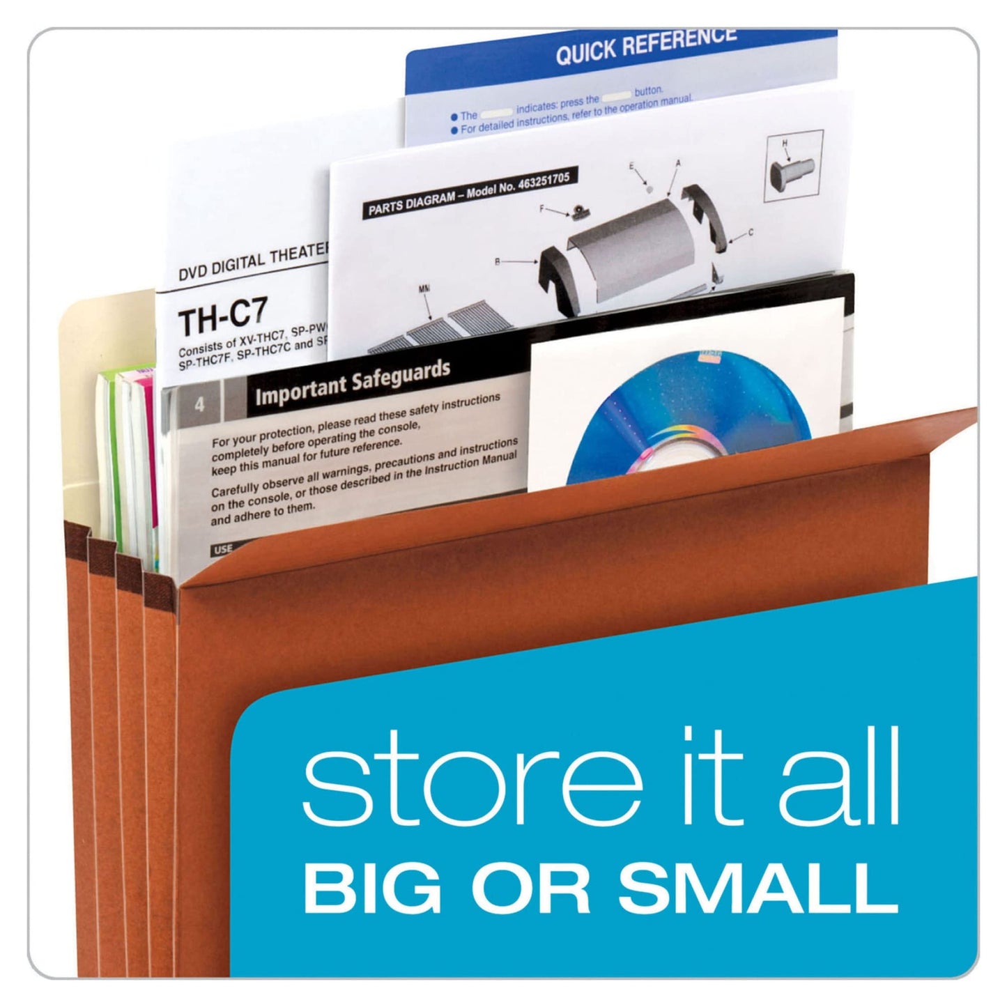 Pendaflex Expanding File Pockets, Letter Size, 5.25" Expansion, Reinforced with DuPont™ Tyvek® Material, Redrope, 10 per Box (1534G-OX)