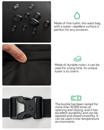 WATERFLY Fanny Pack Waist Packs: Large Crossbody Fanny Packs for Women Men with 5 Zipper Pockets Adjustable Strap Waist Bags Hip Pack for Traveling Cycling Running Hiking-Black