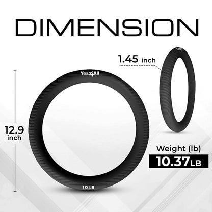 Yes4All Power Ring 10lbs, Weight Ring, Weighted Circle, Kettlebell for Yoga Exercise, Aerobics, Home Fitness, Core Training