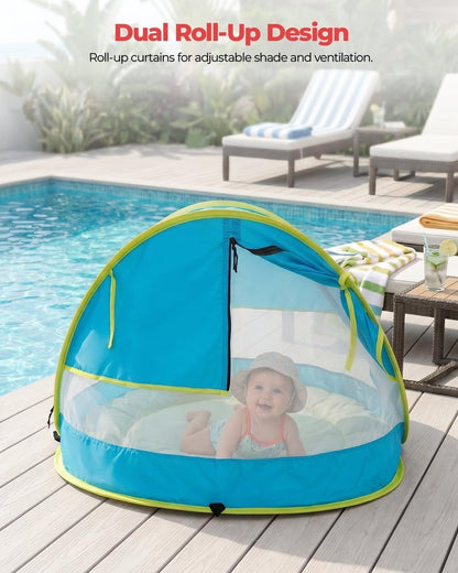 Portable Baby Beach Tent - UPF 50+ Sun Shelter with Mosquito Net | Ideal Pop-Up Kids Travel Tent with Carry Bag & 2 Stakes