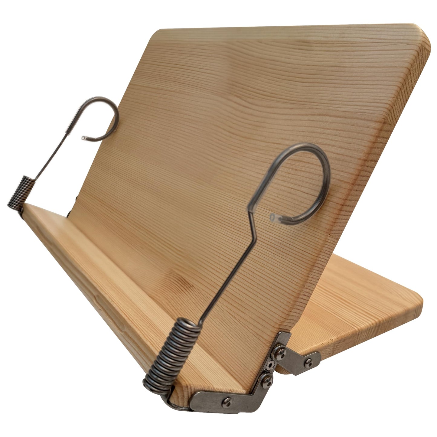 WUSUBUFU Book Stand, Cookbook Stand, (Solid Wood Construction with Anti-Cracking Design, Stainless Steel Hardware)