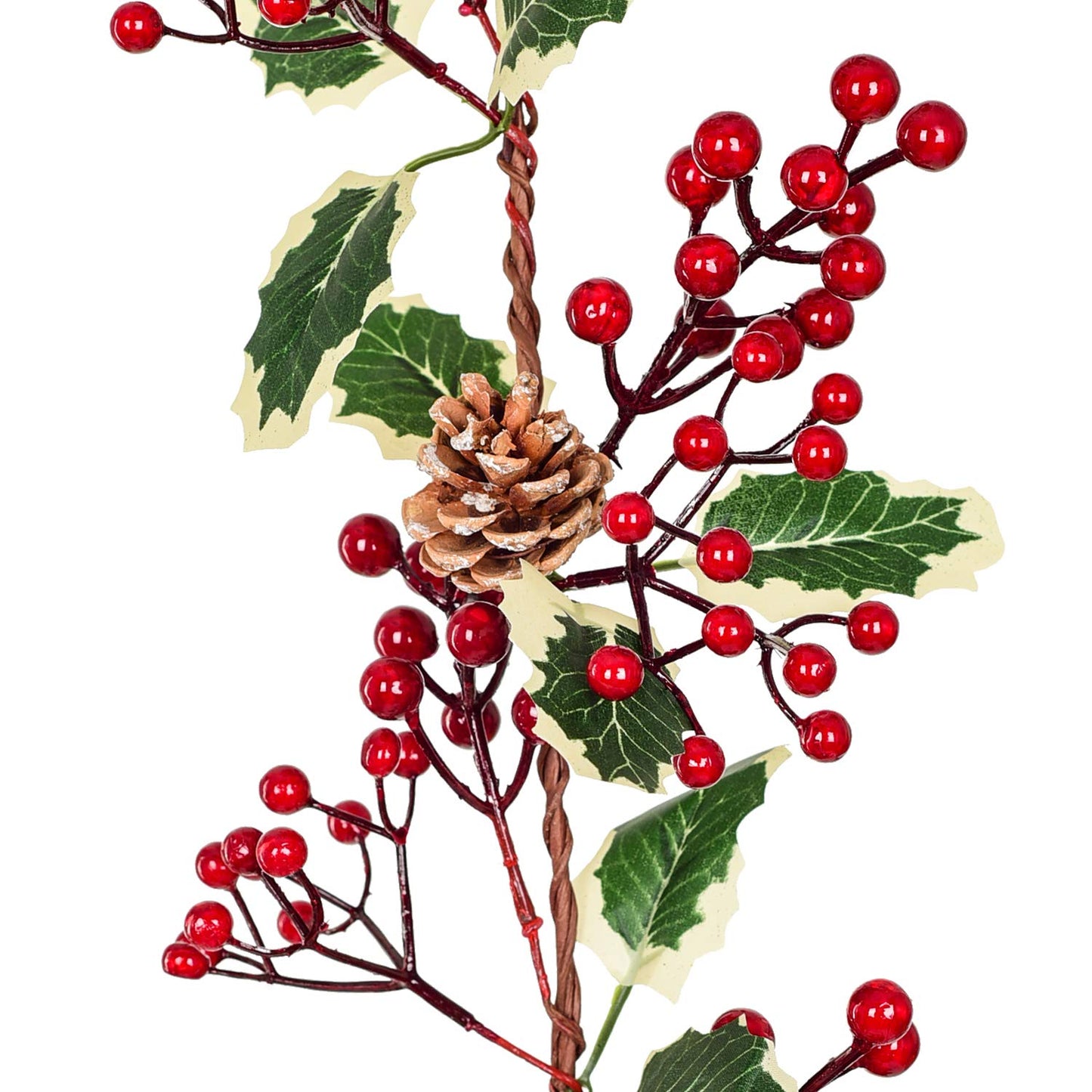 DearHouse 7FT Red Berry Christmas Garland with Pine Cone Garland Artificail Garland Indoor Outdoor Garden Gate Home Decoration for Winter Holiday New Year Decor
