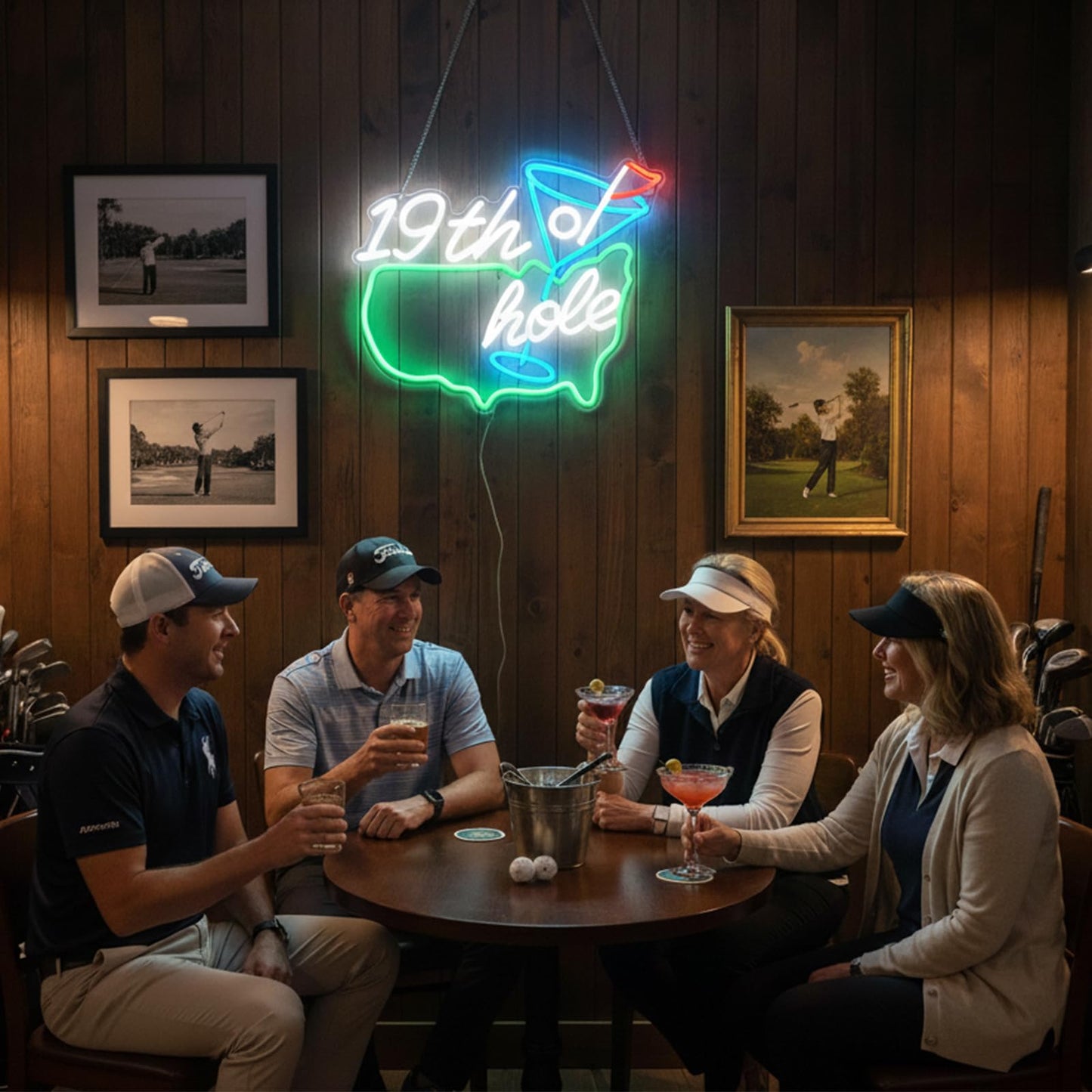Zontruxe Golf Neon Sign for Wall Decor, Dimmable LED Golf Wall Lamp with 19th Hole Letter Sign, Light Up Sign for Man Cave, Bedroom, Office, Gym, Club, Party, Bar, Park, Birthday Gifts, 15 x 13 in
