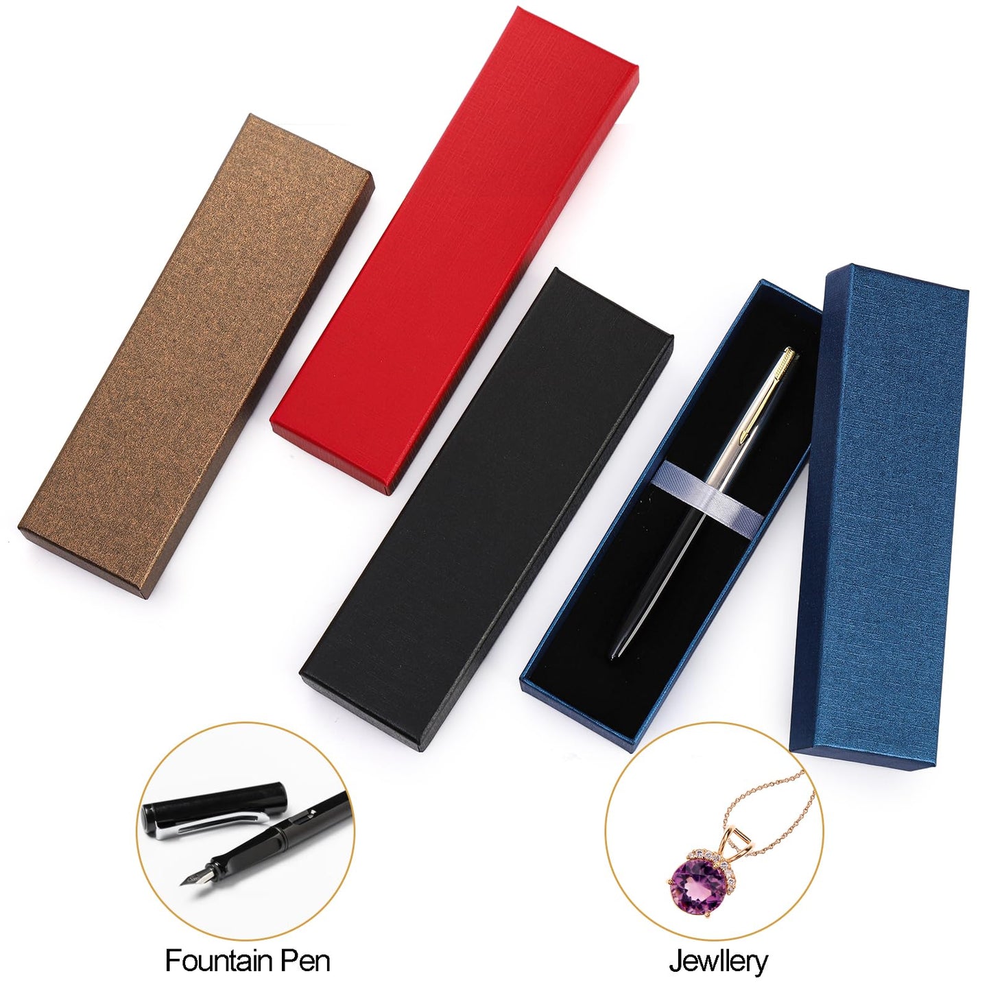 Yesland 32 Pcs Pen Gift Box Empty Pen Case with Lid, Cardboard Ballpoint Fountain Pen Display Box for Presentation Jewelry Collection Gift Packaging Office Supplies Business Birthday Souvenir