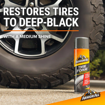 Armor All Tire Foam, Tire Cleaner Spray for Cars, Trucks, Gifts for Dad, Motorcycles, 20 Oz Each, 1.25 Pound (Pack of 1)