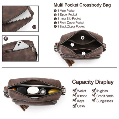 CLUCI Crossbody Bags for Women Trendy, Vegan Leather Shoulder Handbags，Purses for Women with Adjustable Wide Strap