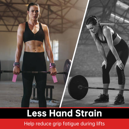 GymCope Lifting Wrist Straps for Weightlifting, Heavy Duty Wrist Straps for Deadlifts, Powerlifting, Bodybuilding and Strength Training, Secure Grip Support for Men Women, 1 Pair Pink