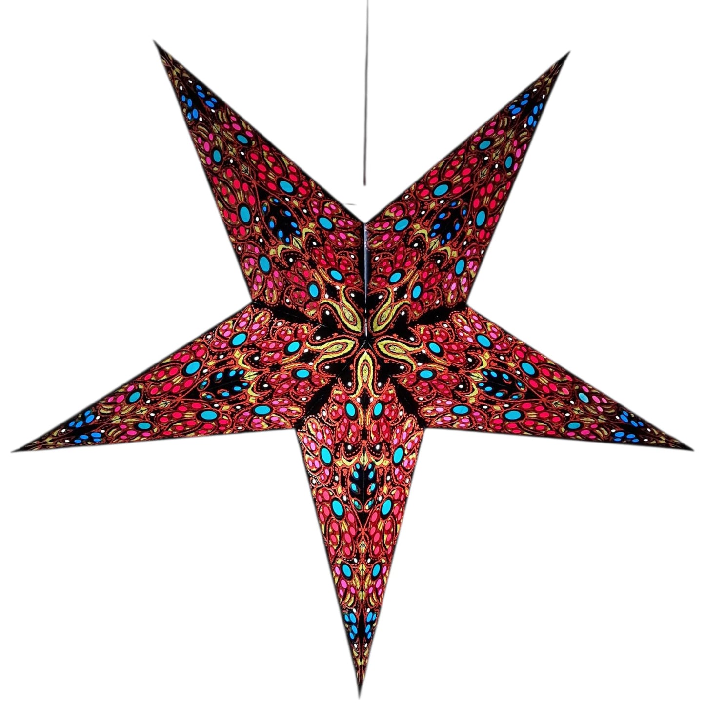 YEPSIO Lantern Lampshade Paper Star Light Shades Large 60cm Hanging Decorations for Christmas Wedding Home Decoration Birthday Party Foldable 5 Pointed Star (Purple, Creme)