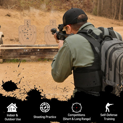 25 Pack Thick Shooting Targets Includes 1000PCS Target Pasters, 30x 18 Inch Durable Cardboard Target for Shooting Range, Silhouette Targets Cardboard for Shooting Practice Self-Defense Training