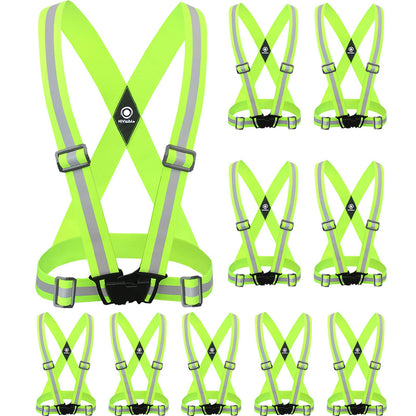 HiVisible | 10 Reflective Safety Straps Hi Vis Strap Vest Safety Suspenders Reflective Running Working Reflective Vest Straps